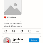 تصویر شبیه سازی شده از یک پروفایل پیج اینستاگرام و دکمه جدید repost